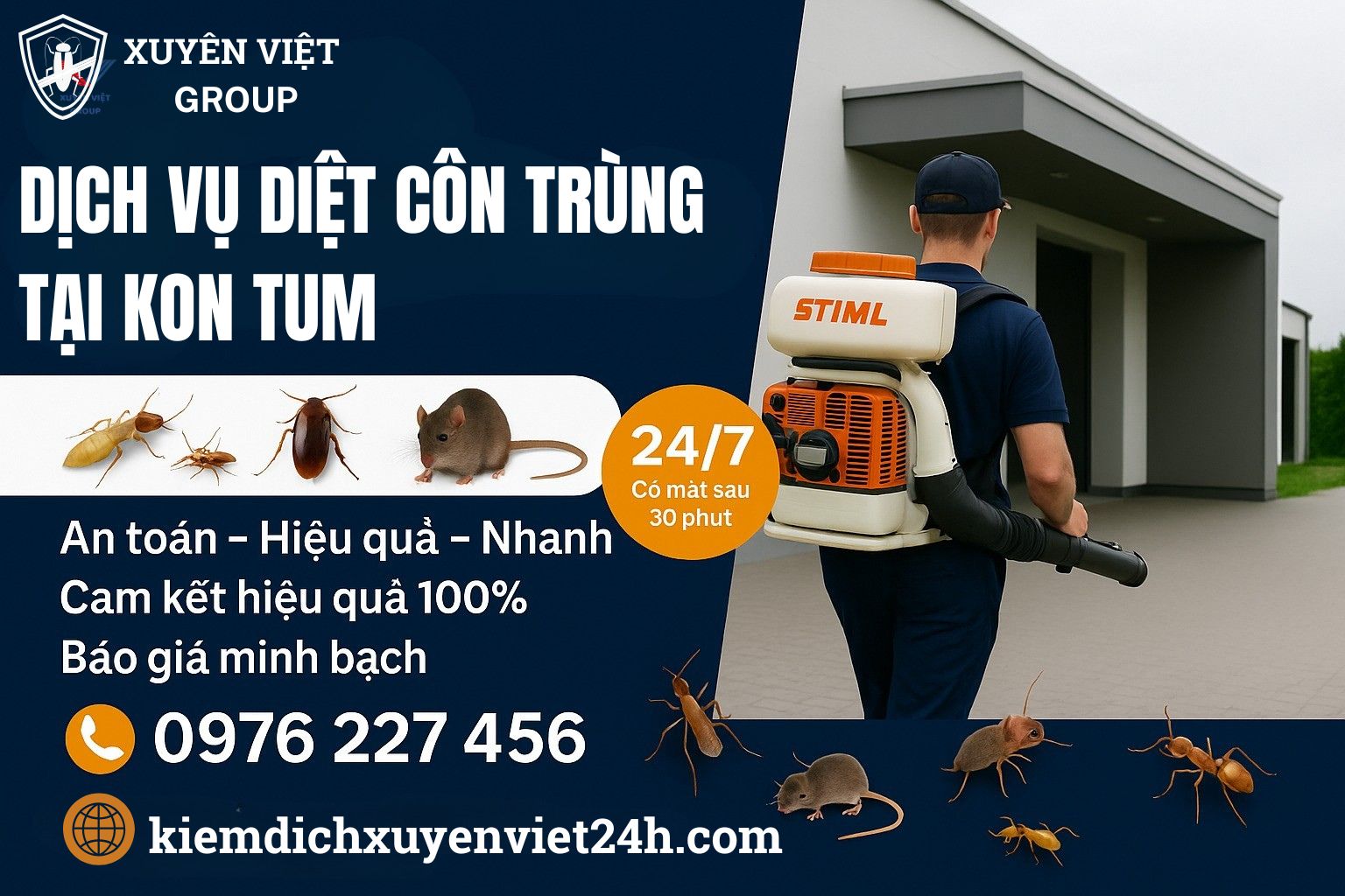 Dịch vụ diệt côn trùng tại Kon Tum uy tín – Gọi là có mặt ngay!