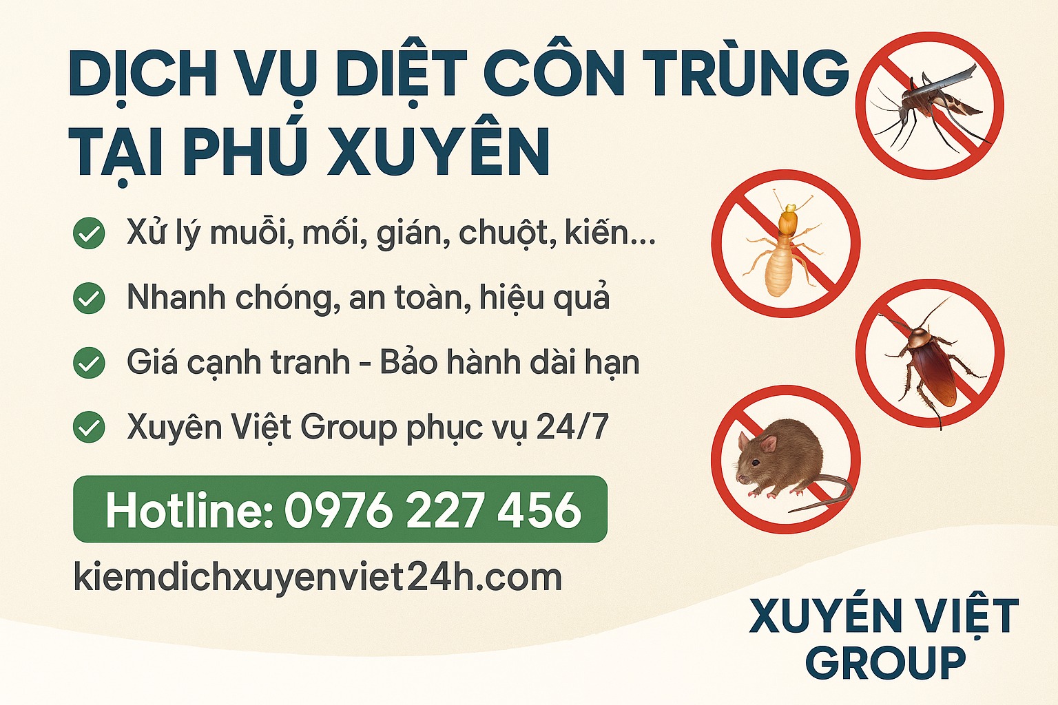 Xử lý tận nơi, bảo hành đến 5 năm – Chỉ có tại Xuyên Việt Group Phú Xuyên.