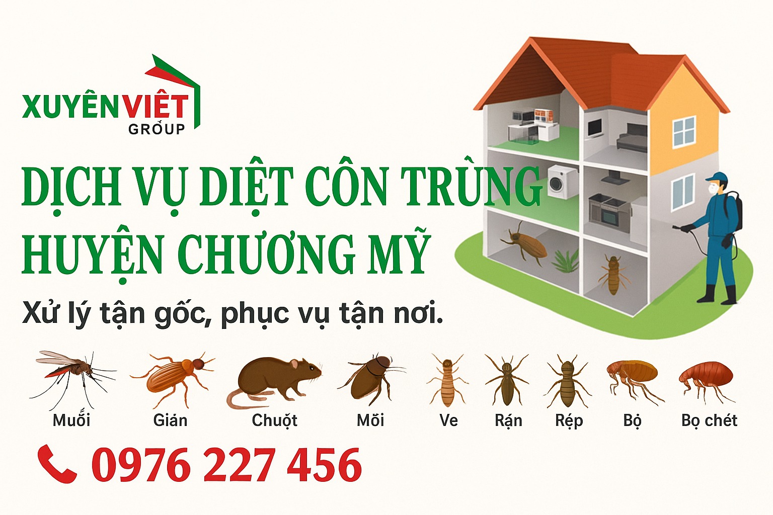 Giới thiệu dịch vụ diệt côn trùng huyện Chương Mỹ