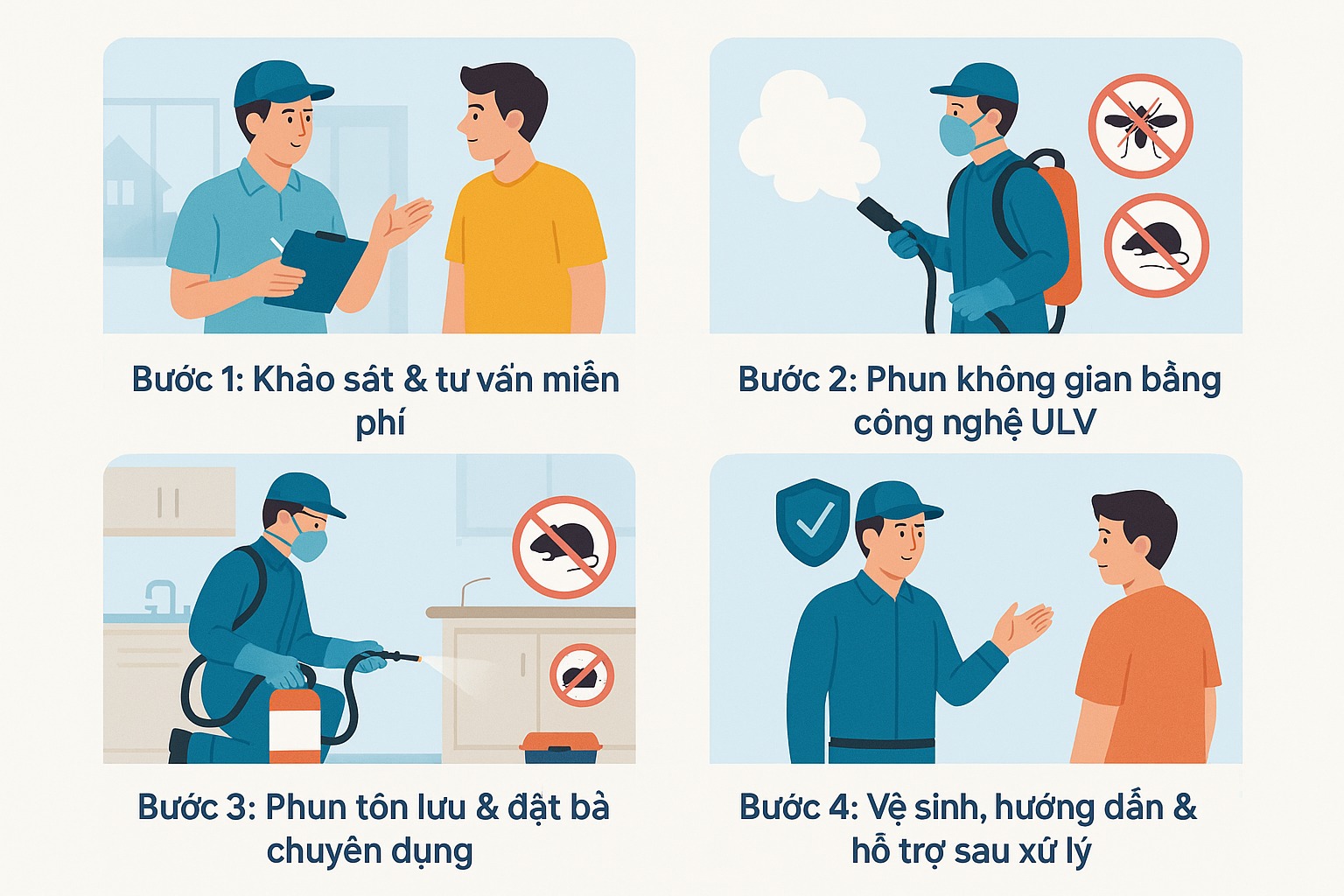 Quy trình diệt côn trùng tận gốc tại Hòa Bình