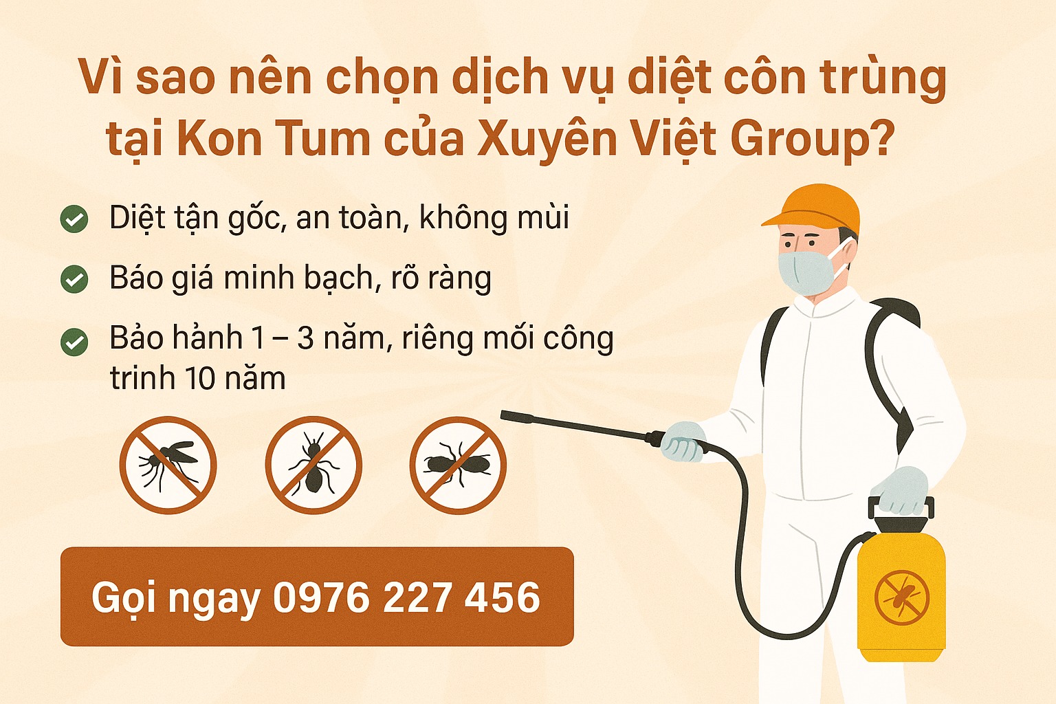 Xuyên Việt – Dịch vụ diệt côn trùng tại Kon Tum hiệu quả ngay từ lần đầu
