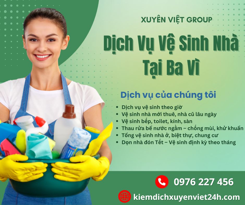 Dịch vụ vệ sinh nhà tại Ba Vì