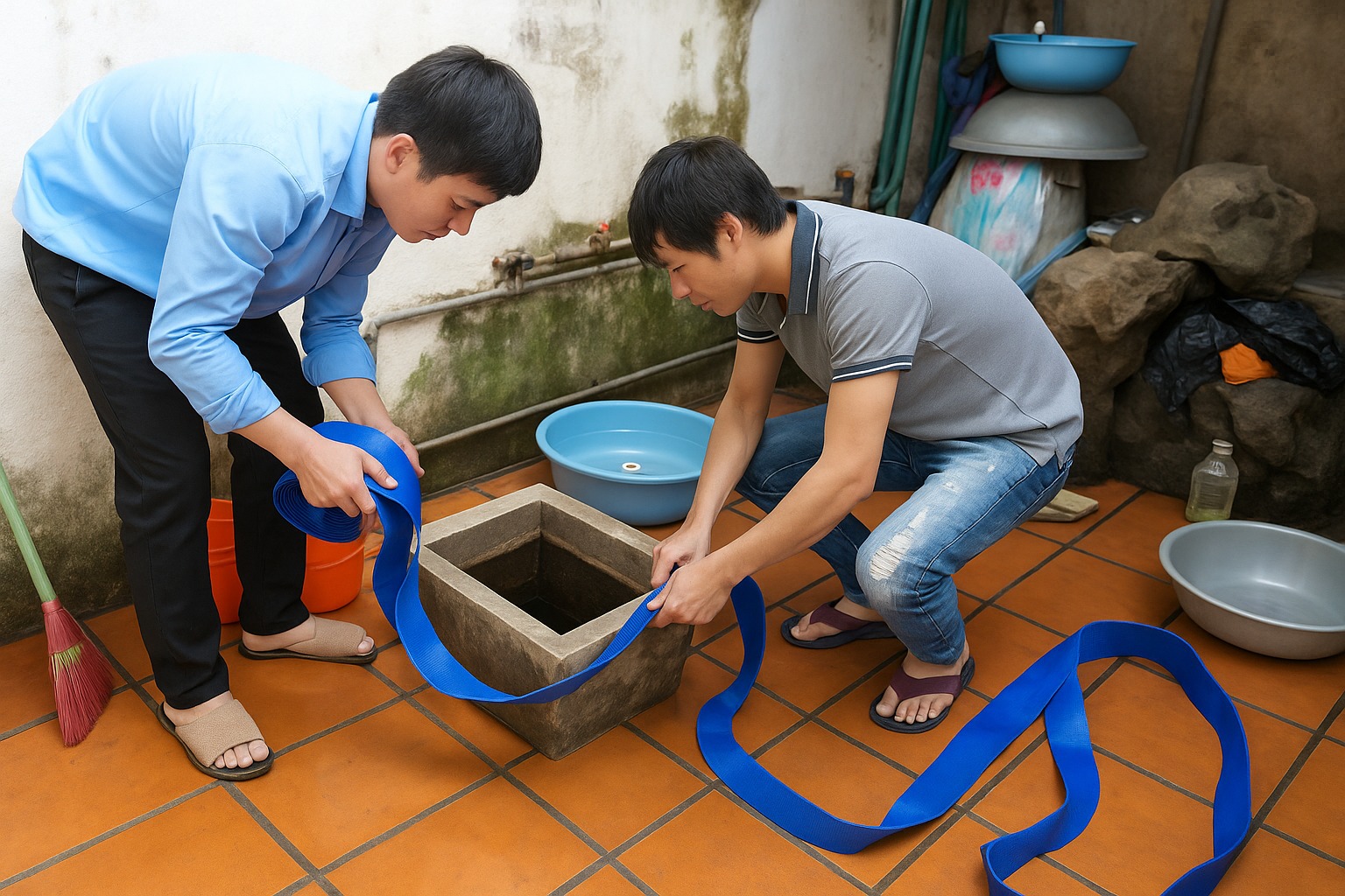Dịch vụ thau rửa bể nước ngầm tại Đống Đa