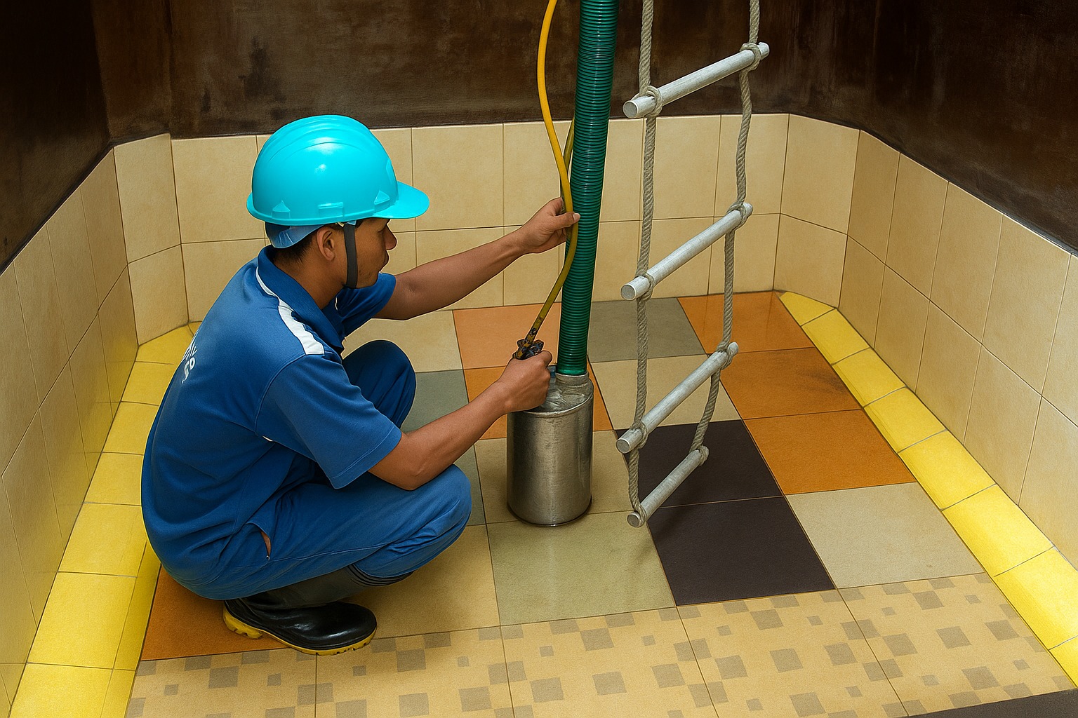 Dịch vụ thau rửa vệ sinh bể nước ngầm quận Hoàng Mai