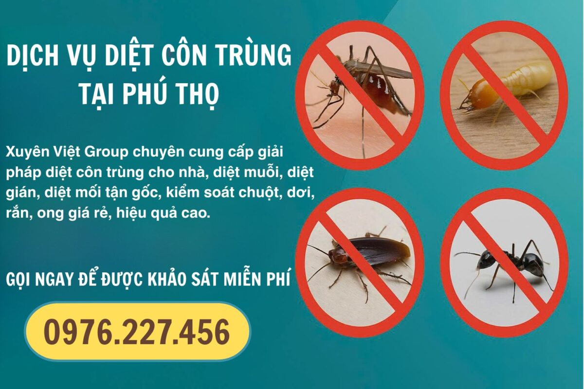Dịch vụ kiểm soát côn trùng tại Phú Thọ chuyên nghiệp