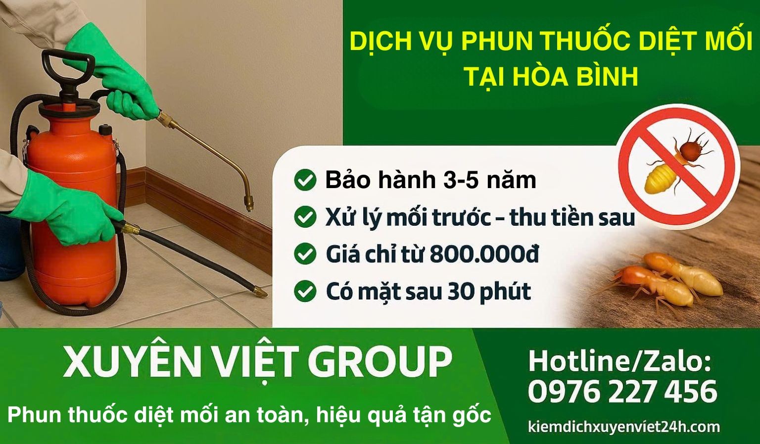 Dịch vụ phun thuốc diệt mối tại Hòa Bình