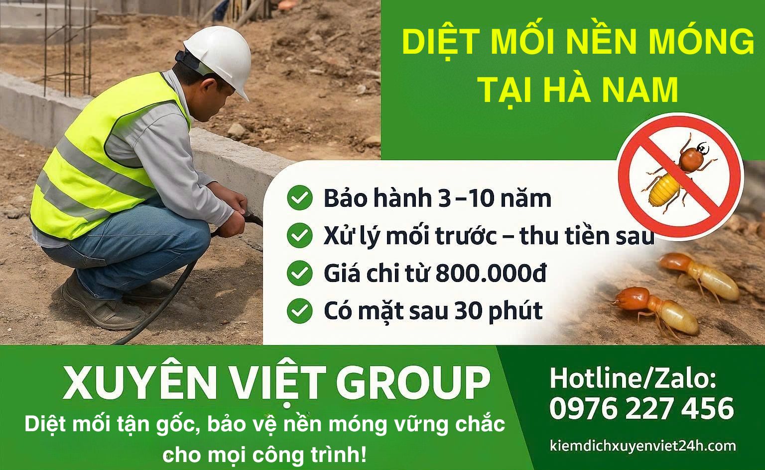 Diệt mối nền móng tại Hà Nam