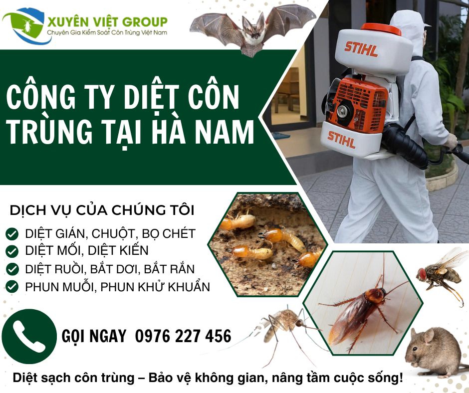 Công ty diệt côn trùng tại Hà Nam uy tín