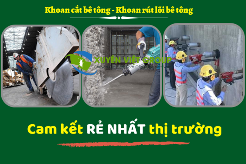 Dịch vụ khoan rút lõi bê tông không bụi tại Bắc Ninh