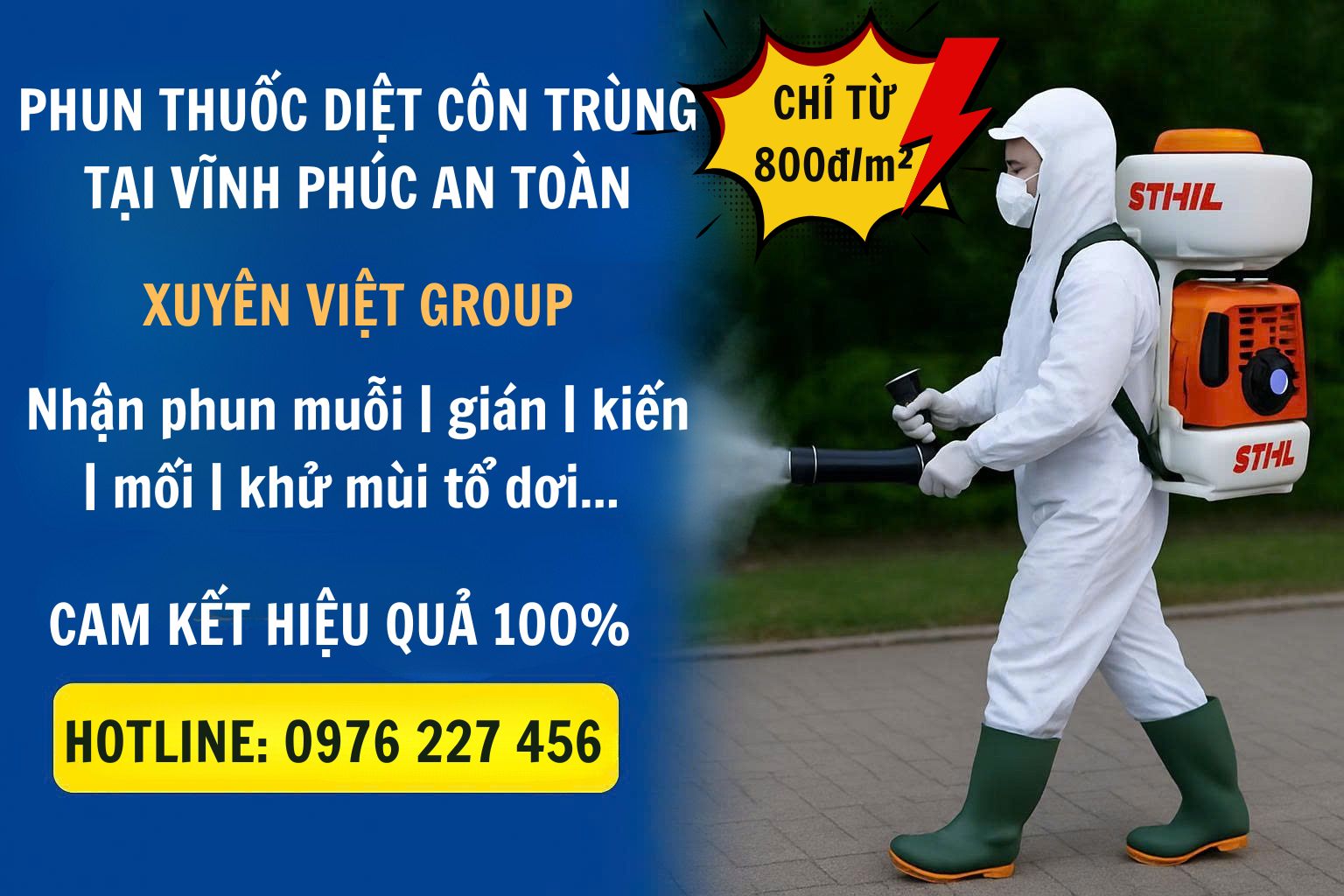 Phun thuốc diệt côn trùng tại Vĩnh Phúc giá rẻ