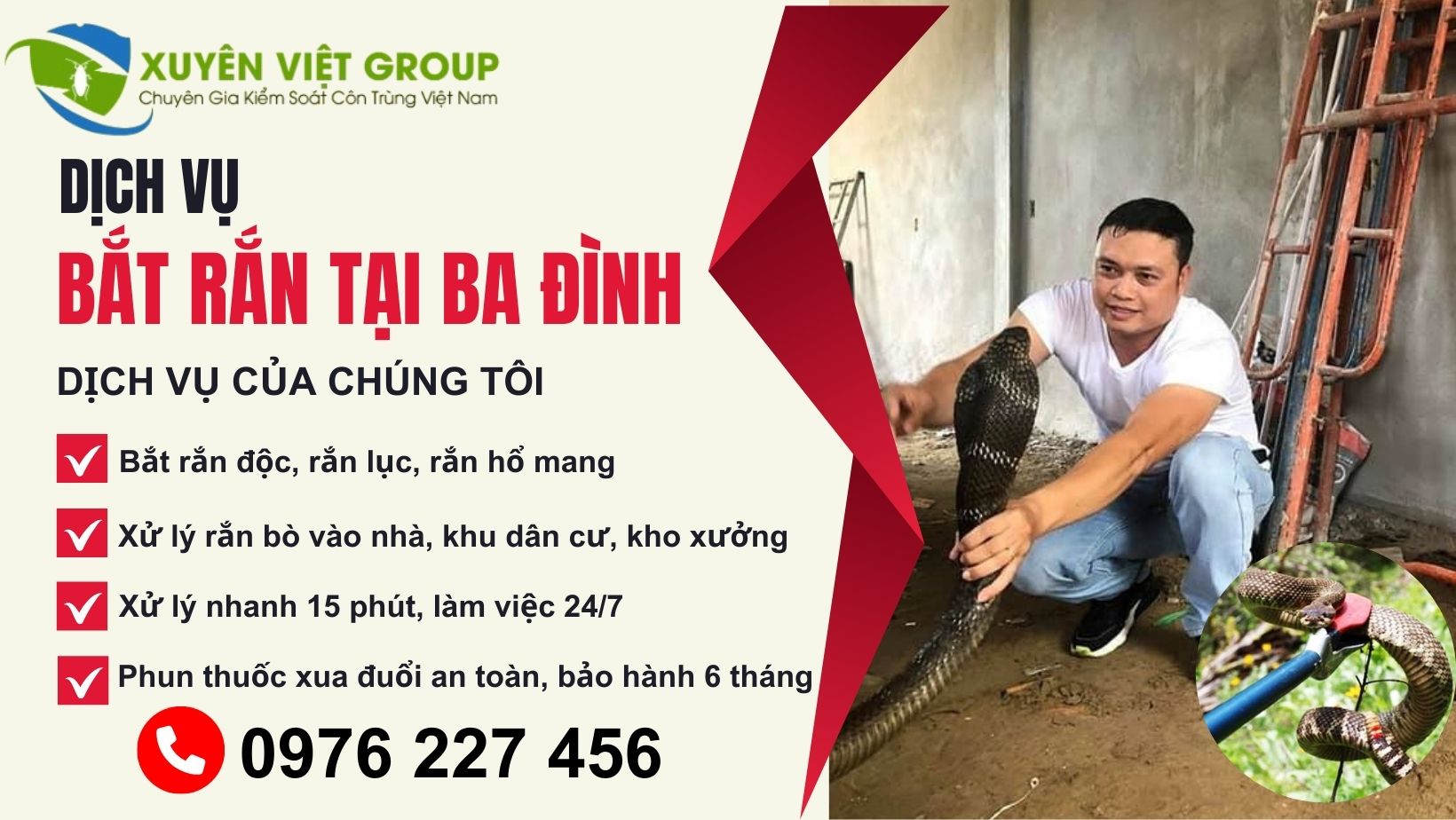 Dịch vụ bắt rắn tại quận Ba Đình khẩn cấp