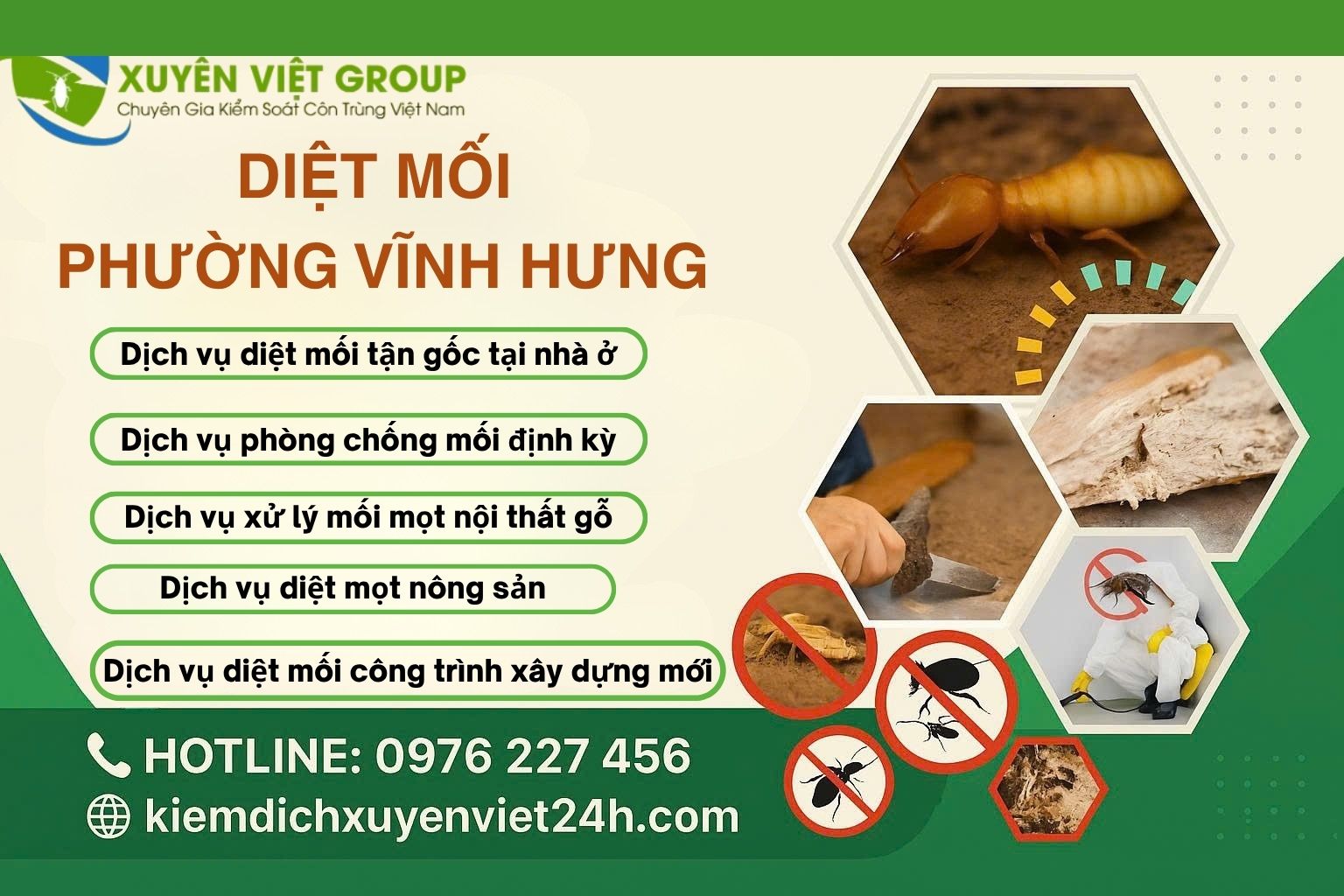 Dịch vụ diệt mối phường Vĩnh Hưng giá rẻ