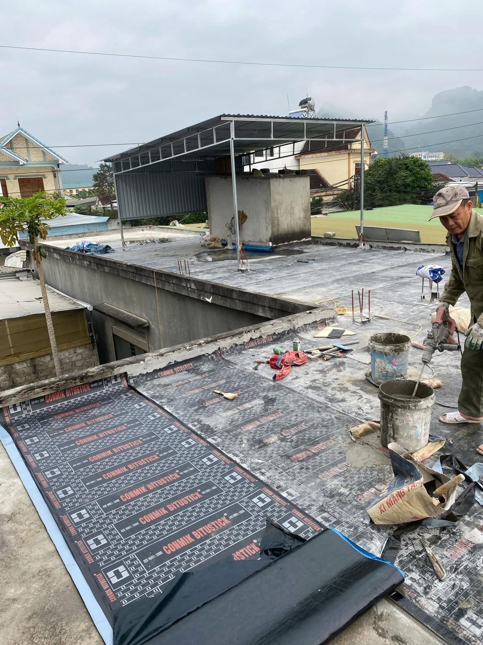 Quy trình chống thấm sàn mái tại Bà Rịa Vũng Tàu bằng màng tự dính