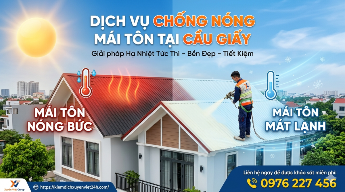 Dịch vụ chống nóng mái tôn tại Cầu Giấy