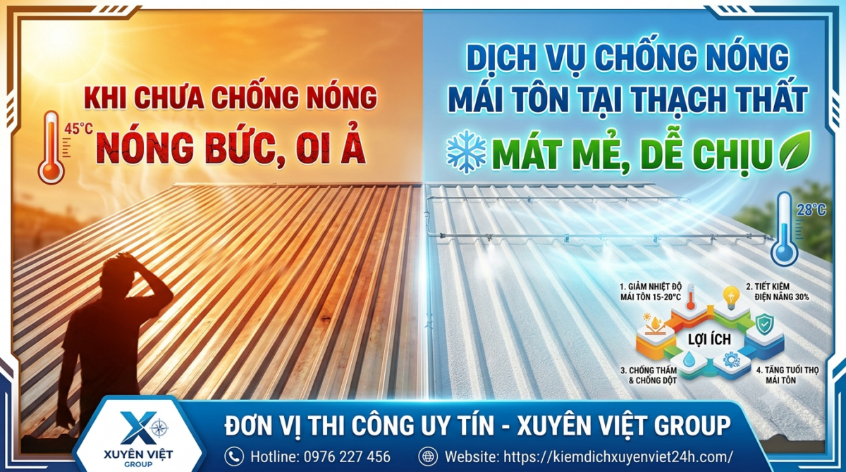 Dịch vụ chống nóng mái tôn tại Thạch Thất
