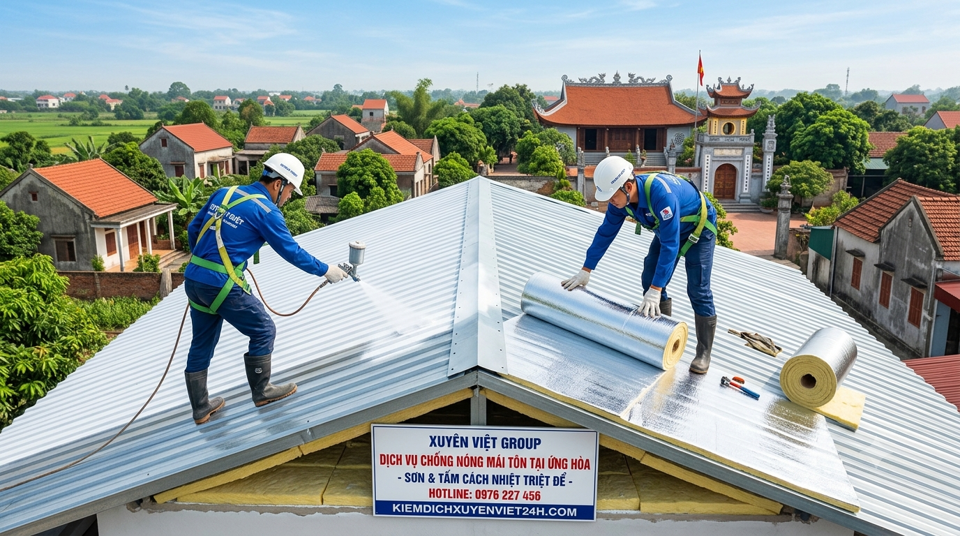 Dịch vụ chống nóng mái tôn tại Ứng Hòa