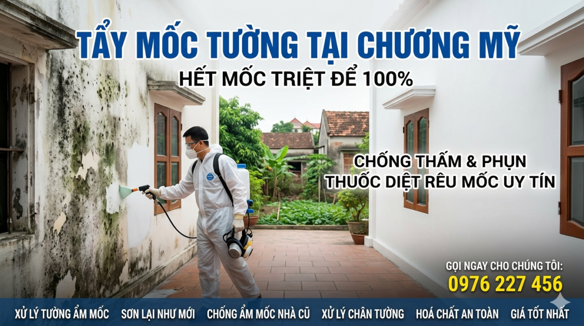 Tẩy mốc tường tại Chương Mỹ