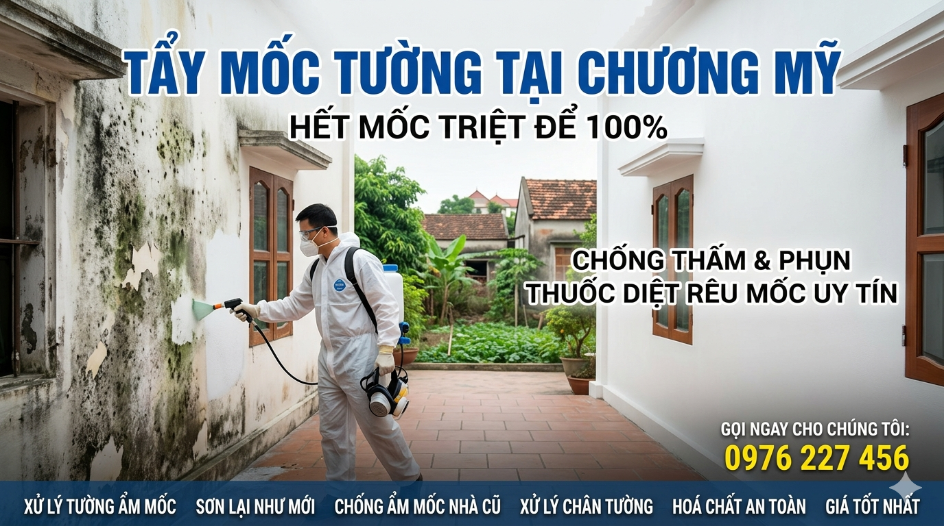 Tẩy mốc tường tại Chương Mỹ