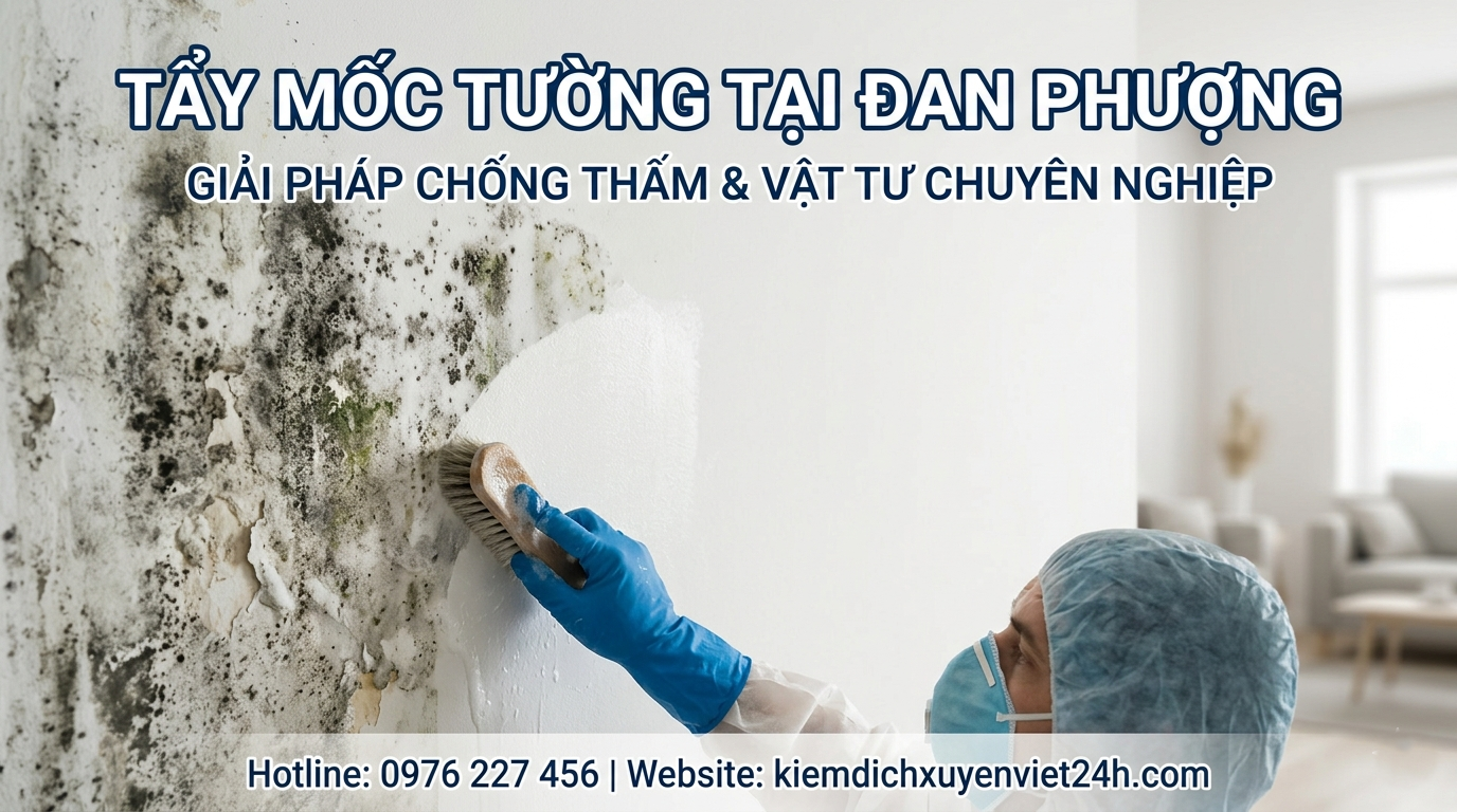 Tẩy mốc tường tại Đan Phượng