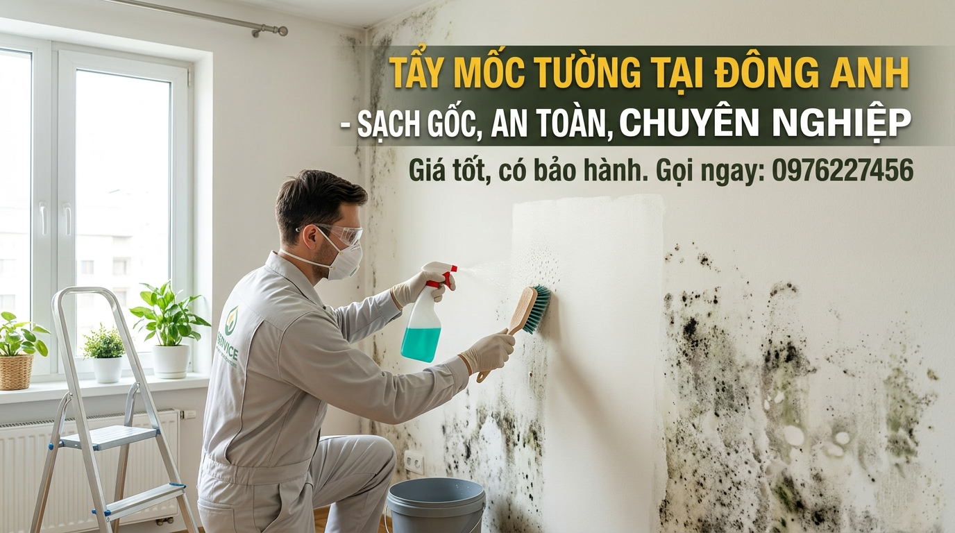 Tẩy mốc tường tại Đông Anh