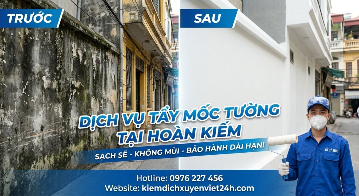 Tẩy mốc tường tại Hoàn Kiếm