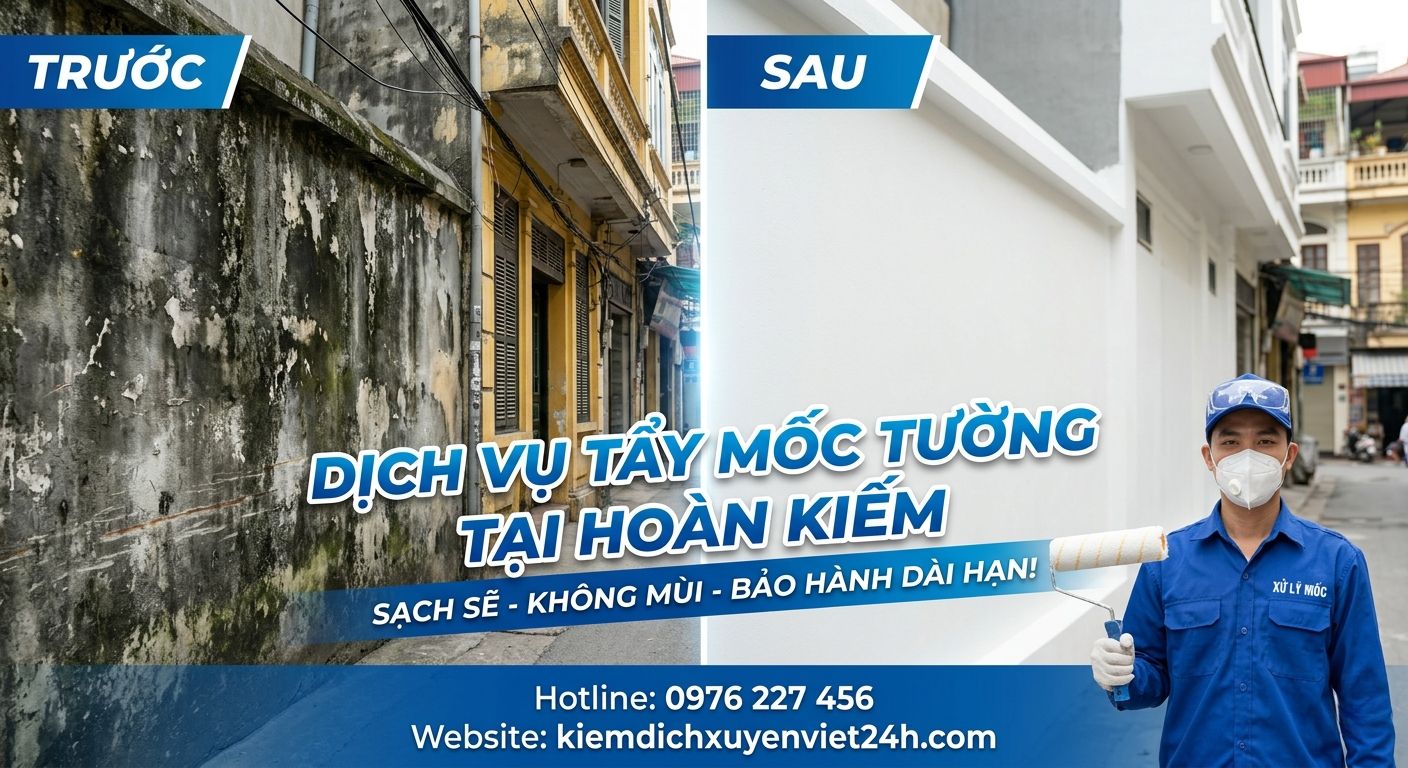 Tẩy mốc tường tại Hoàn Kiếm