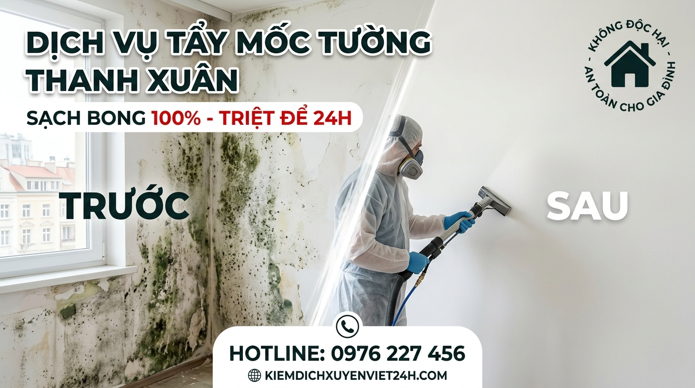 Tẩy mốc tường tại Thanh Xuân