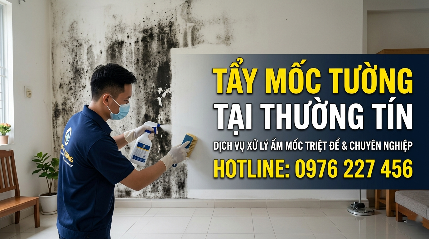 Tẩy mốc tường tại Thường Tín