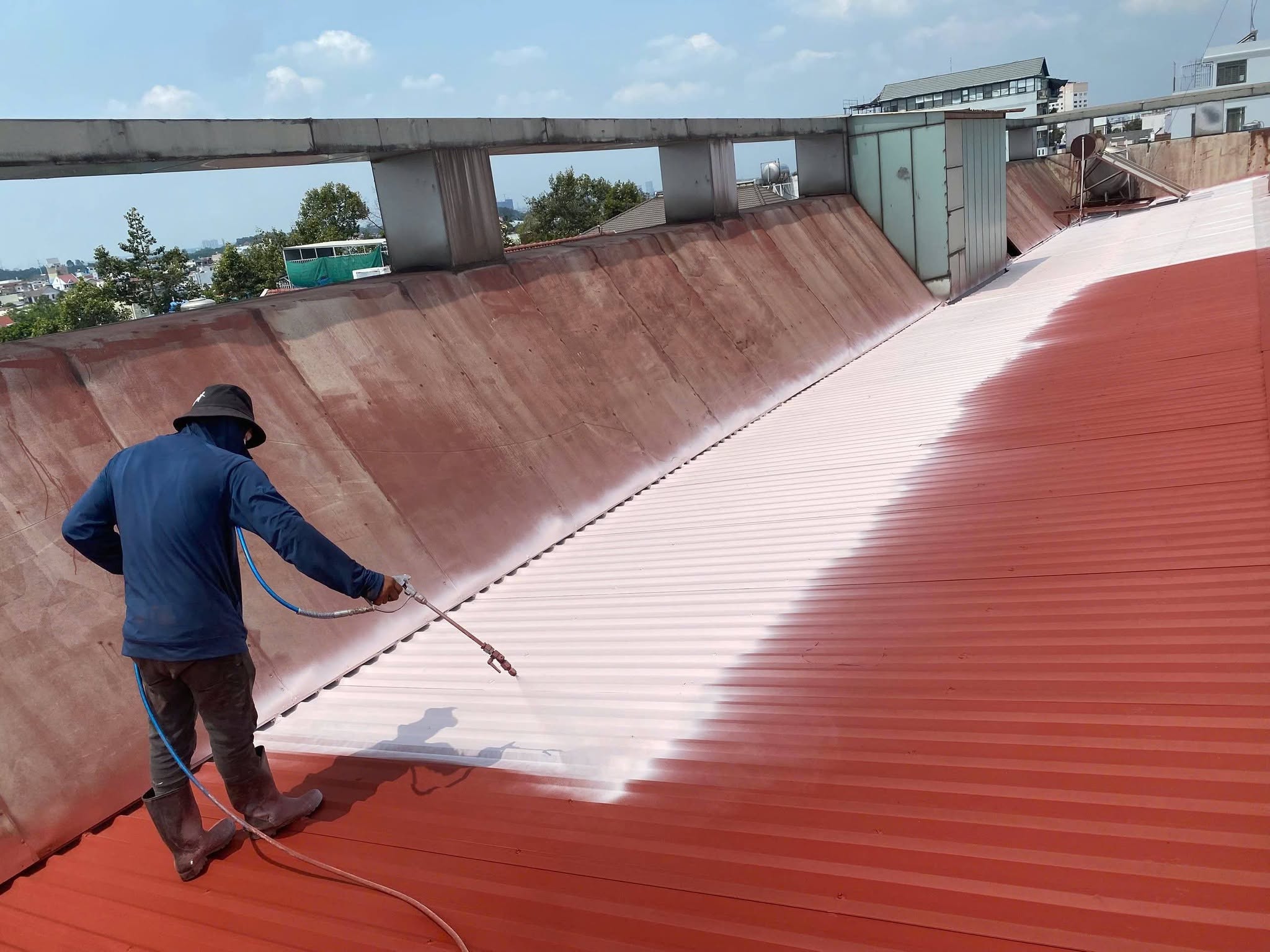 Sơn cách nhiệt mái tôn cho nhà xưởng tại Quốc Oai
