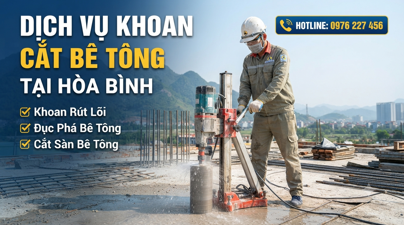 Dịch Vụ Khoan Cắt Bê Tông Tại Hòa Bình