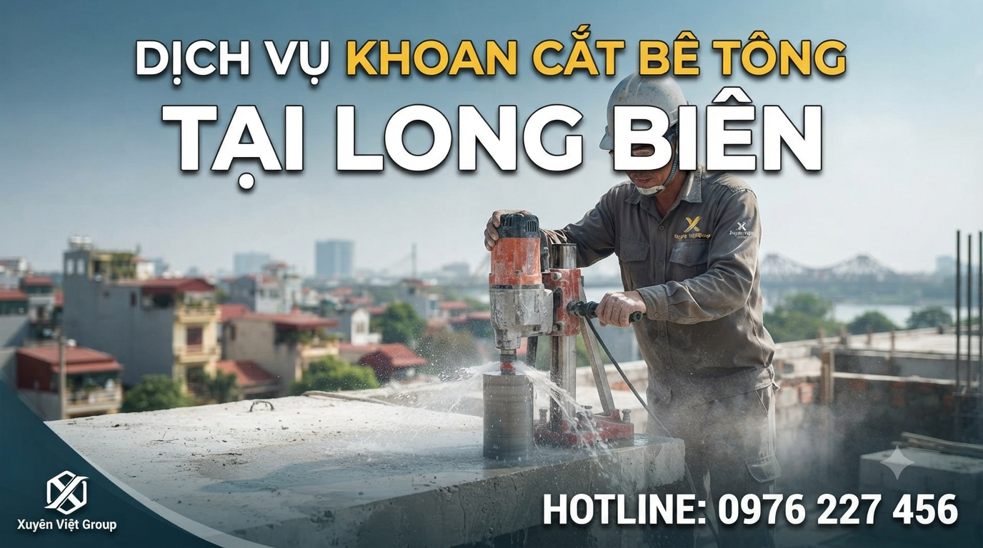 Dịch Vụ Khoan Cắt Bê Tông Tại Long Biên