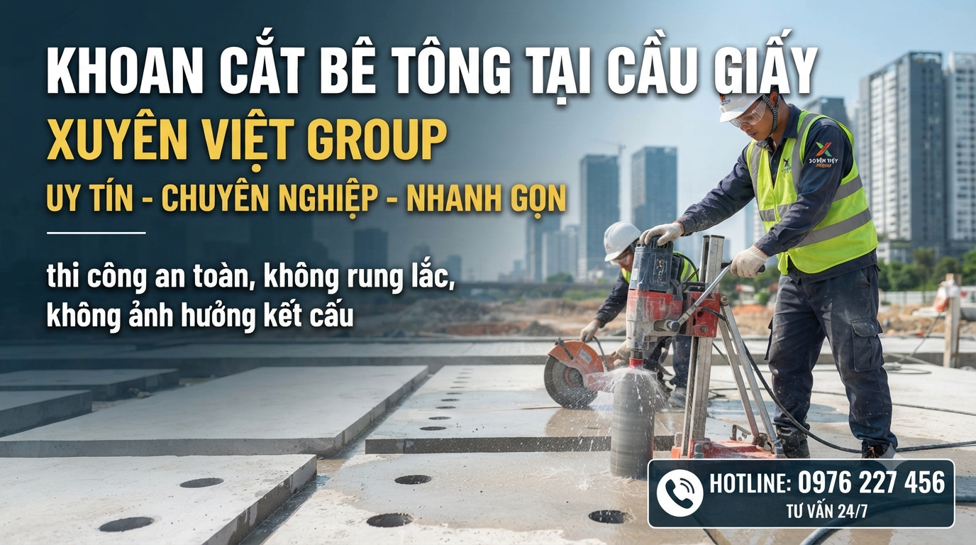 Dịch Vụ Khoan Cắt Bê Tông Tại Cầu Giấy