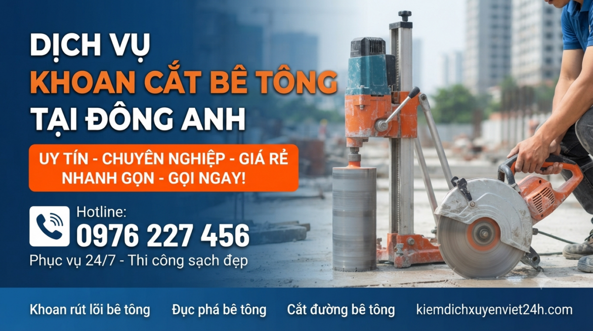 Dịch vụ khoan cắt bê tông tại Đông Anh