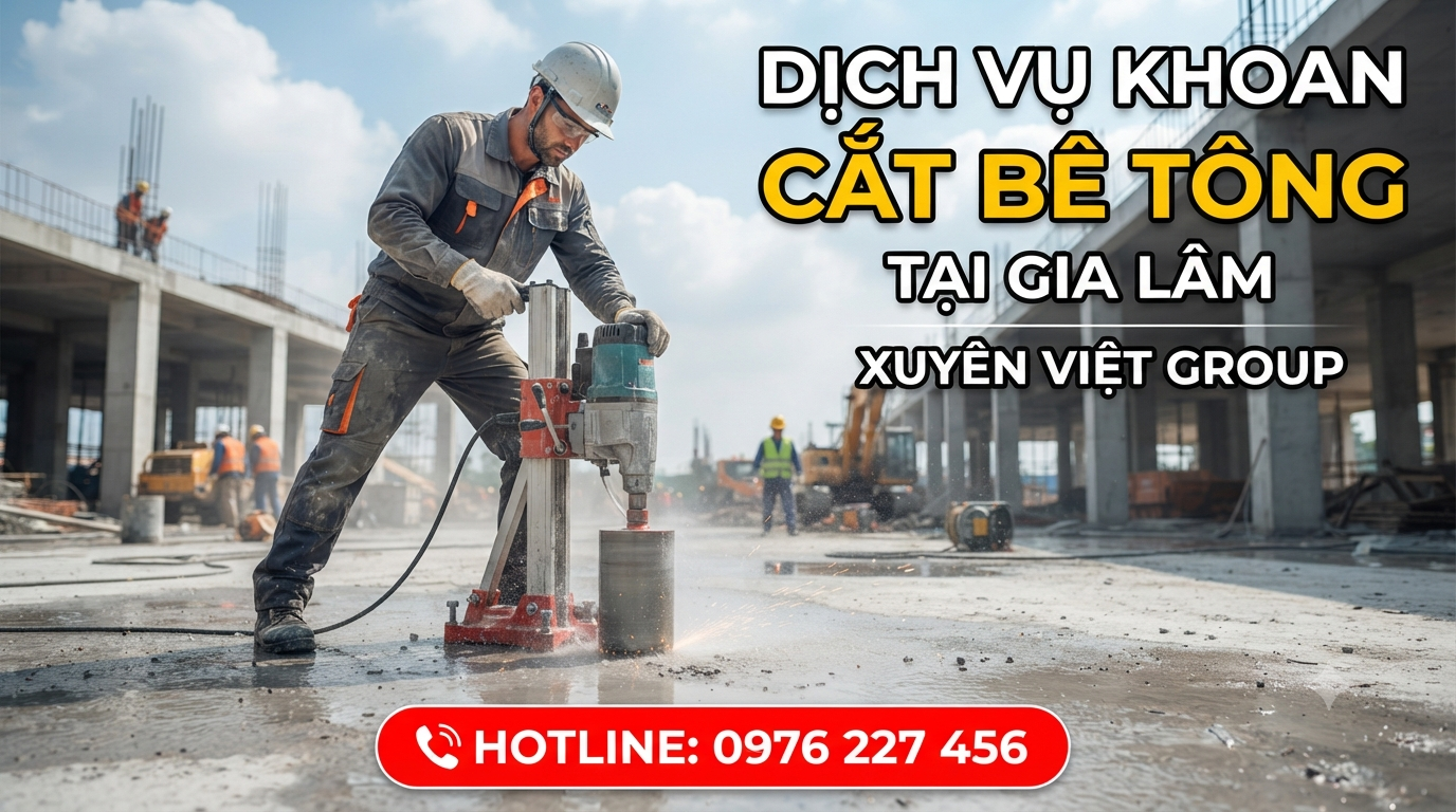 Dịch vụ khoan cắt bê tông tại Gia Lâm
