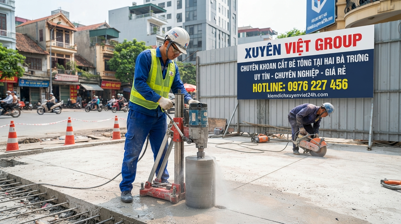 Dịch vụ khoan cắt bê tông tại Hai Bà Trưng