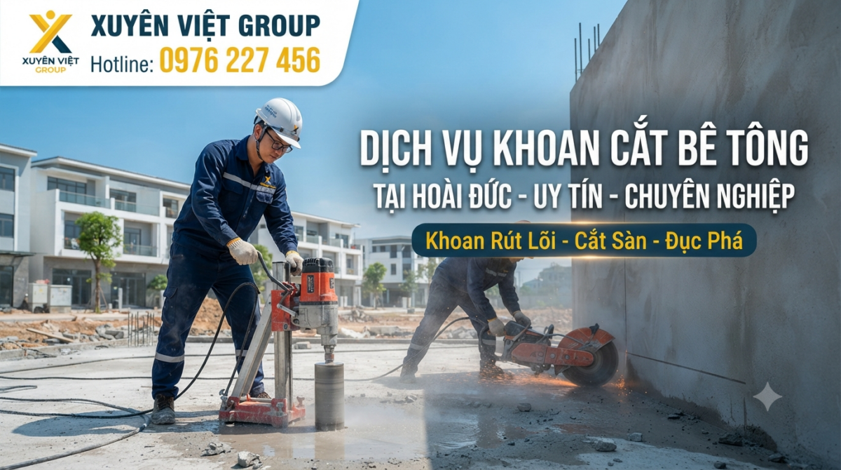 Dịch vụ khoan cắt bê tông tại Hoài Đức