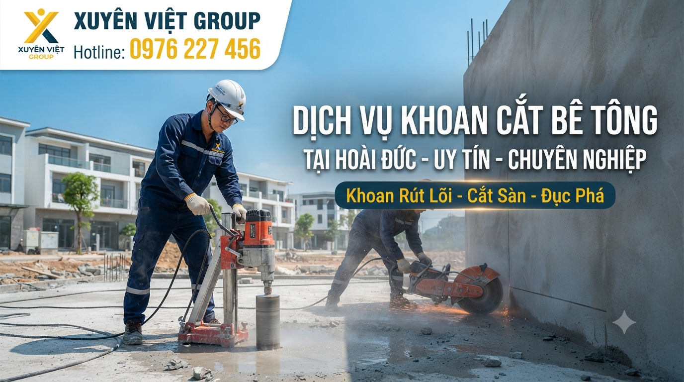 Dịch vụ khoan cắt bê tông tại Hoài Đức
