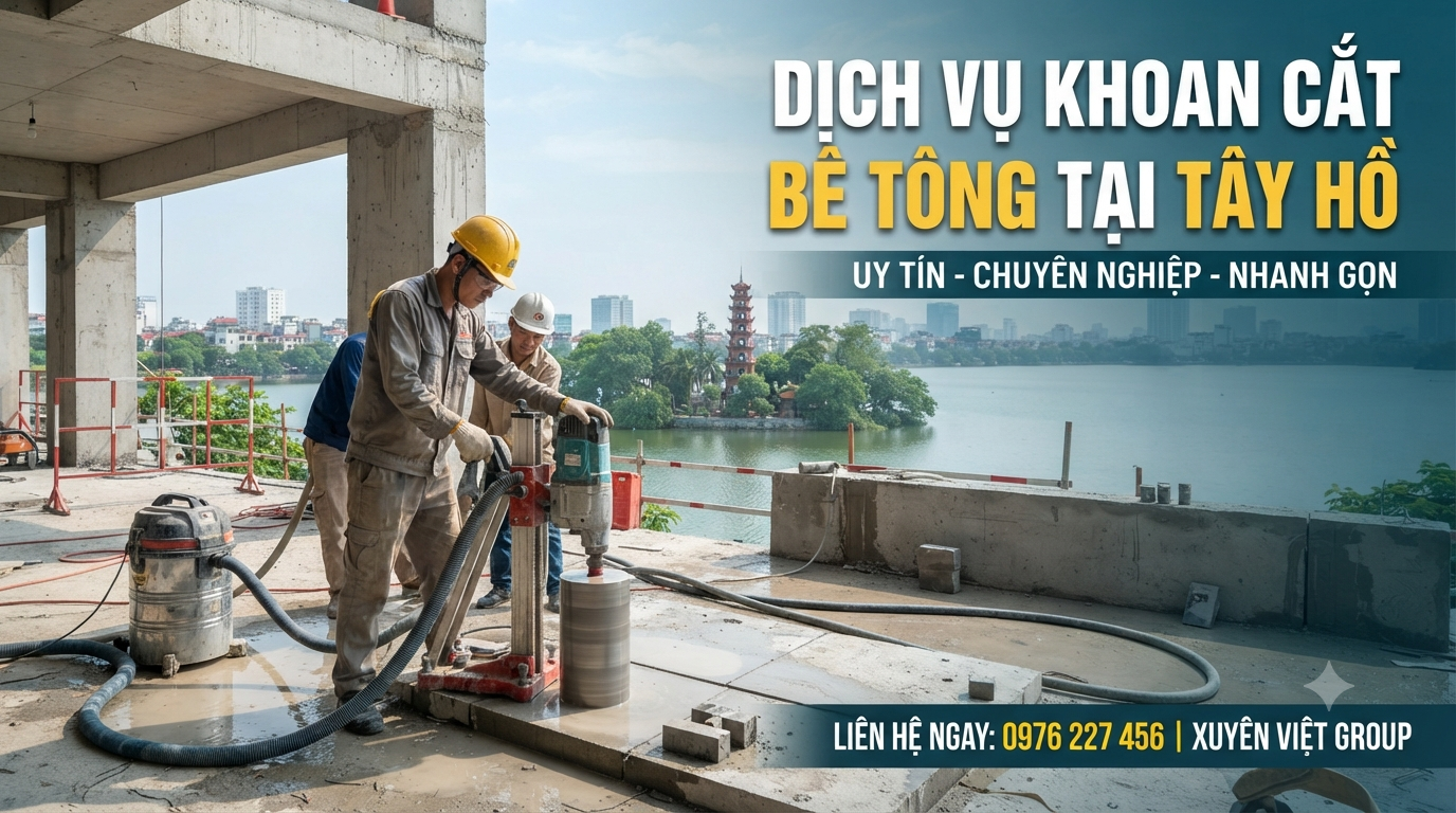 Dịch vụ khoan cắt bê tông tại Tây Hồ