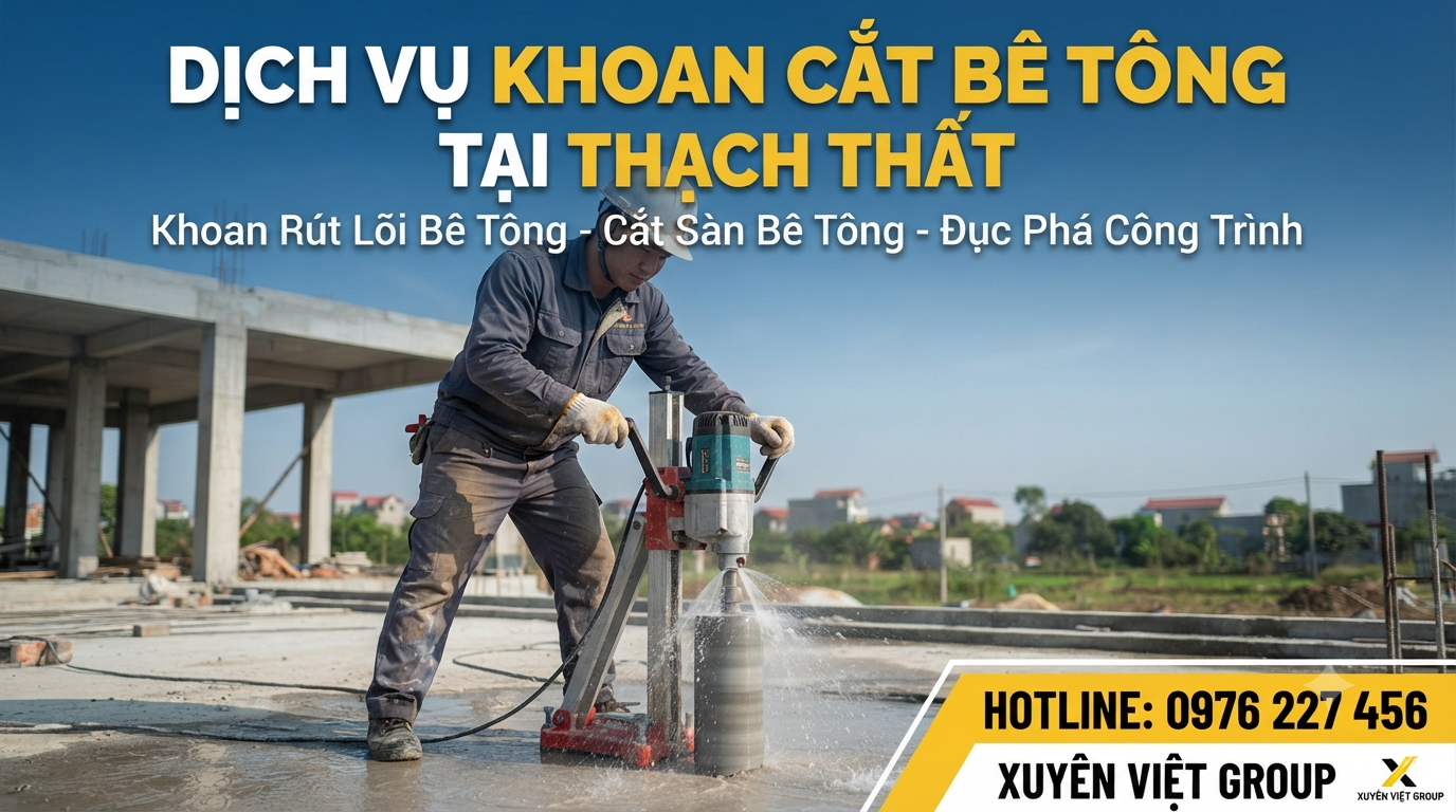 Dịch vụ khoan cắt bê tông tại Thạch Thất