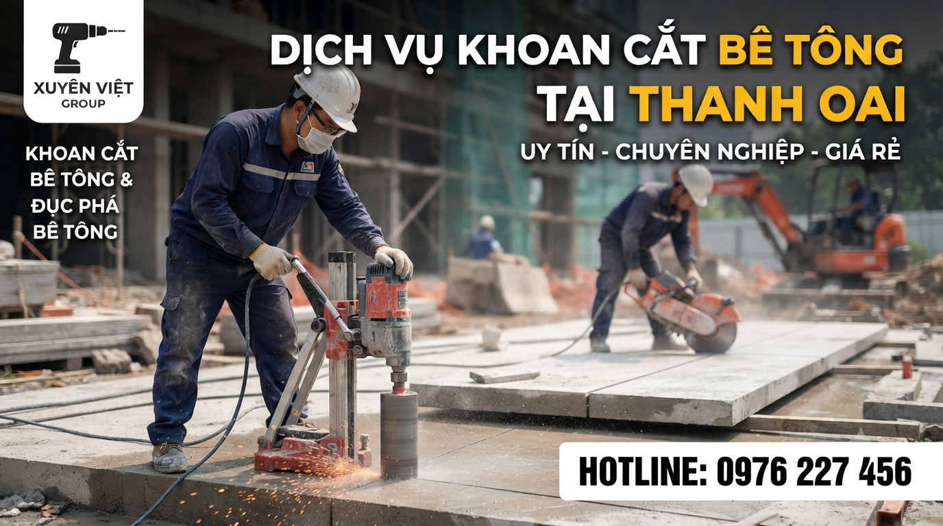 Dịch vụ khoan cắt bê tông tại Thanh Oai