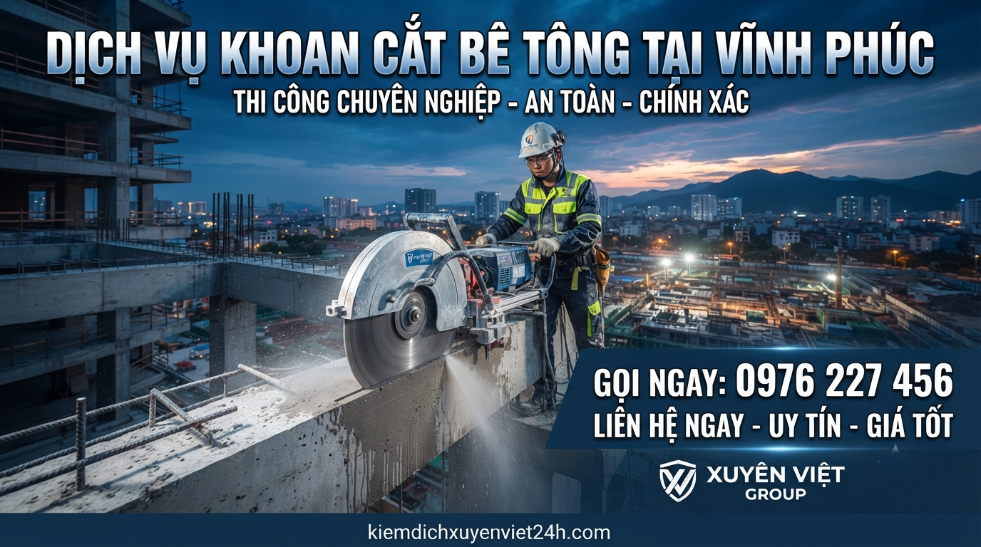 Dịch vụ khoan cắt bê tông tại Vĩnh Phúc