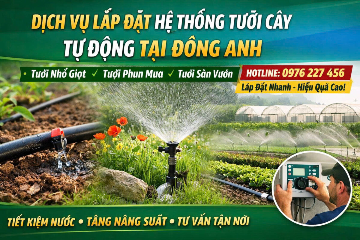 Dịch vụ lắp đặt hệ thống tưới cây tự động tại Đông Anh