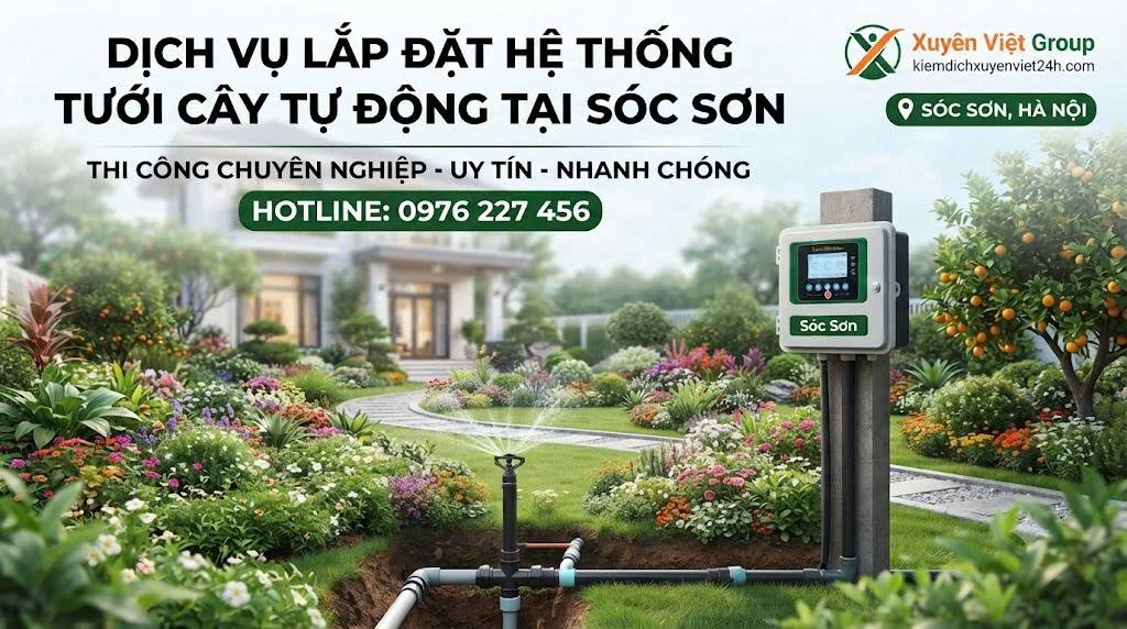 Dịch vụ lắp đặt hệ thống tưới cây tự động tại Sóc SơnDịch vụ lắp đặt hệ thống tưới cây tự động tại Sóc Sơn