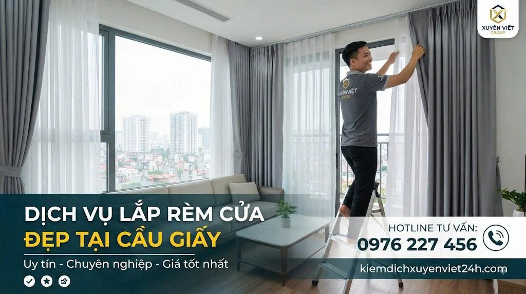 Dịch vụ lắp rèm cửa đẹp tại Cầu Giấy
