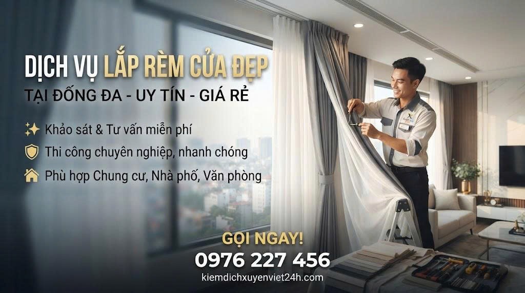 Dịch vụ lắp rèm cửa đẹp tại Đống Đa