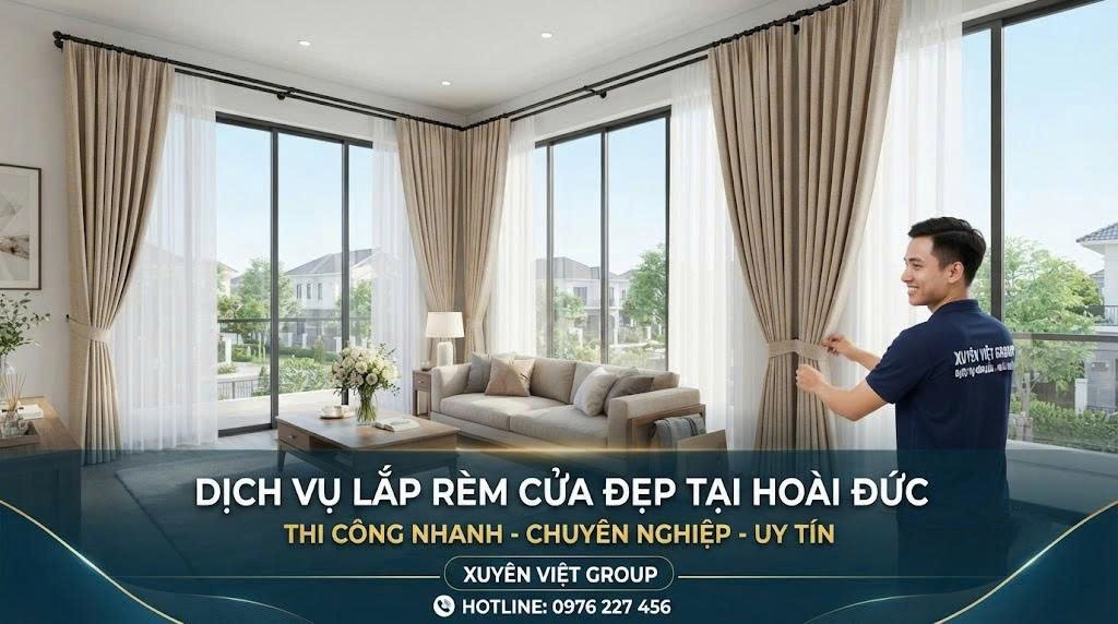 Dịch vụ lắp rèm cửa đẹp tại Hoài Đức